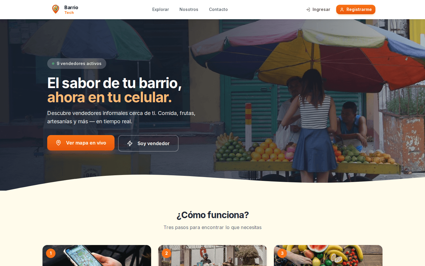 BarrioTech (gps.andresmorales.com.co): live GPS street-sellers platform built with Next.js